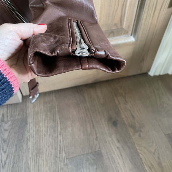 Brown Mackage Leather Moto Jacket EUC - Picture 5 of 5
